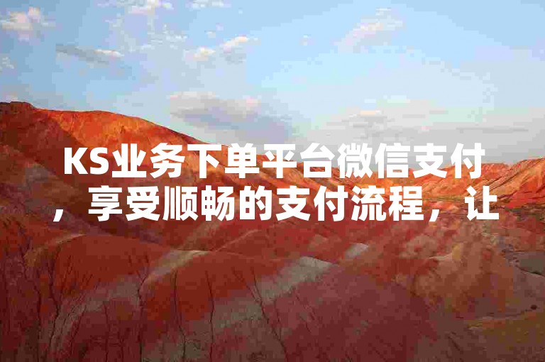 KS业务下单平台微信支付，享受顺畅的支付流程，让购物更加无忧！
