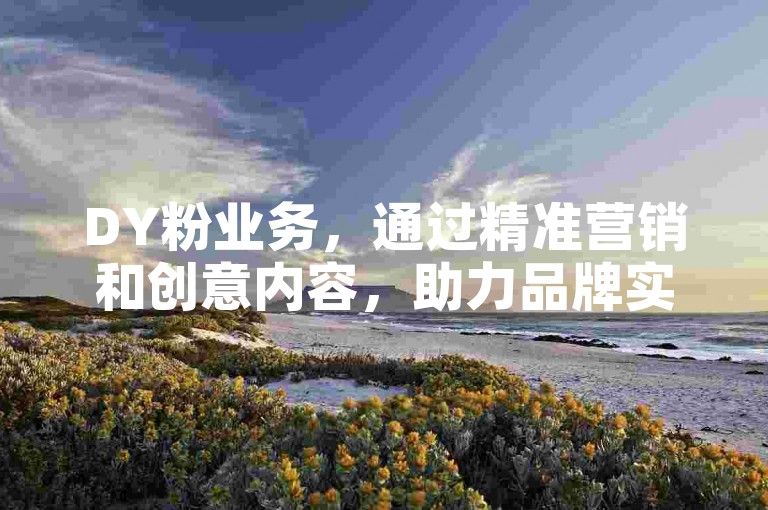 DY粉业务，通过精准营销和创意内容，助力品牌实现更高的曝光率与用户转化率。