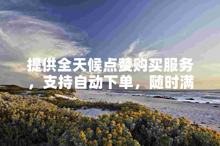 提供全天候点赞购买服务，支持自动下单，随时满足您的需求。