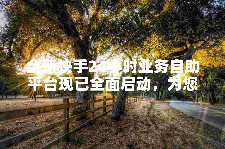 全新快手24小时业务自助平台现已全面启动，为您提供一站式的业务推广与管理解决方案！