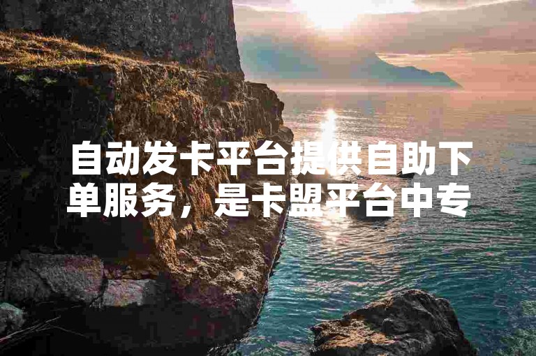 自动发卡平台提供自助下单服务，是卡盟平台中专注于抖音业务的最专业评论下单平台。