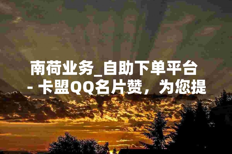 南荷业务_自助下单平台 - 卡盟QQ名片赞，为您提供便捷的在线服务。