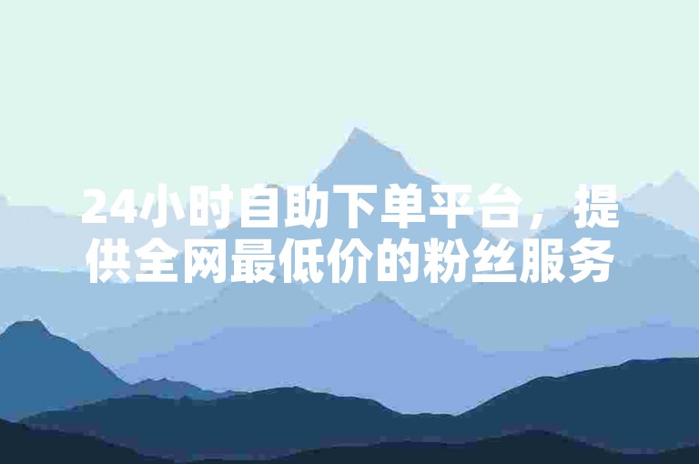 24小时自助下单平台，提供全网最低价的粉丝服务。
