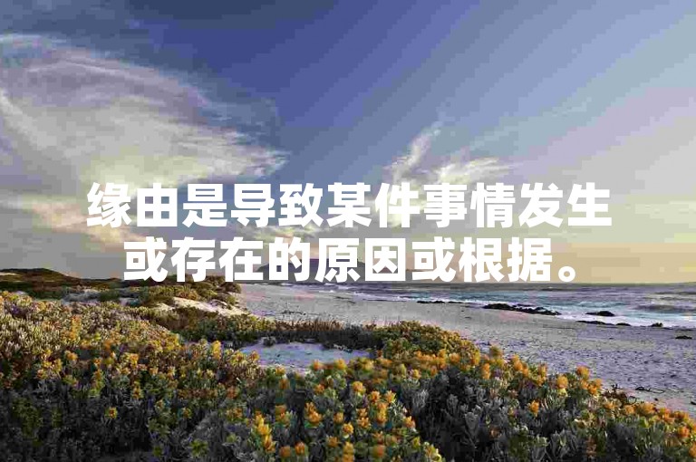 缘由是导致某件事情发生或存在的原因或根据。