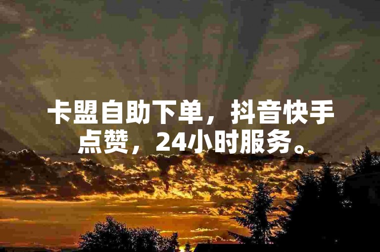 卡盟自助下单，抖音快手点赞，24小时服务。