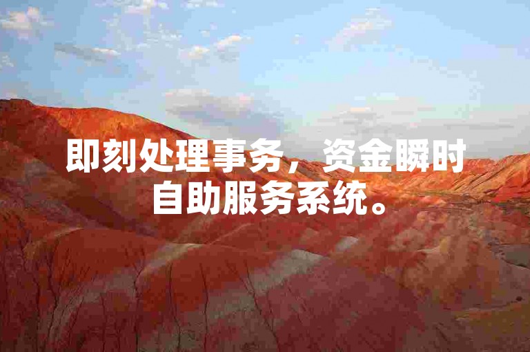 即刻处理事务，资金瞬时自助服务系统。