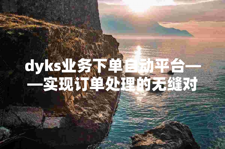 dyks业务下单自动平台——实现订单处理的无缝对接，助力企业高效运营。