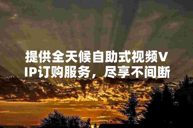 提供全天候自助式视频VIP订购服务，尽享不间断的观影盛宴。