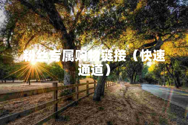 粉丝专属购物链接（快速通道）
