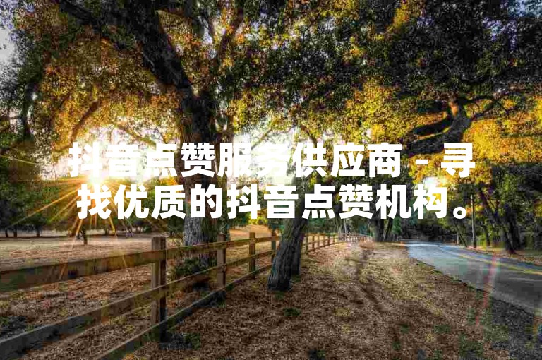 抖音点赞服务供应商 - 寻找优质的抖音点赞机构。
