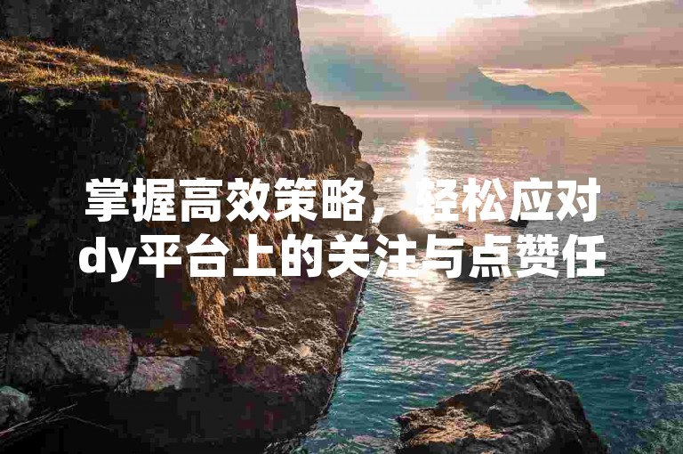 掌握高效策略，轻松应对dy平台上的关注与点赞任务。
