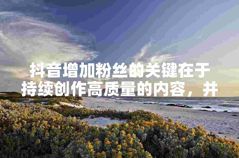 抖音增加粉丝的关键在于持续创作高质量的内容，并积极与观众互动。