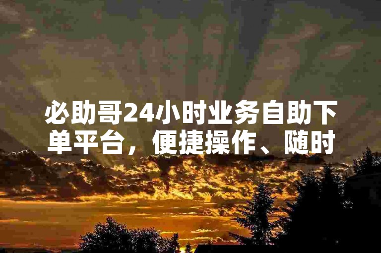 必助哥24小时业务自助下单平台，便捷操作、随时可用。