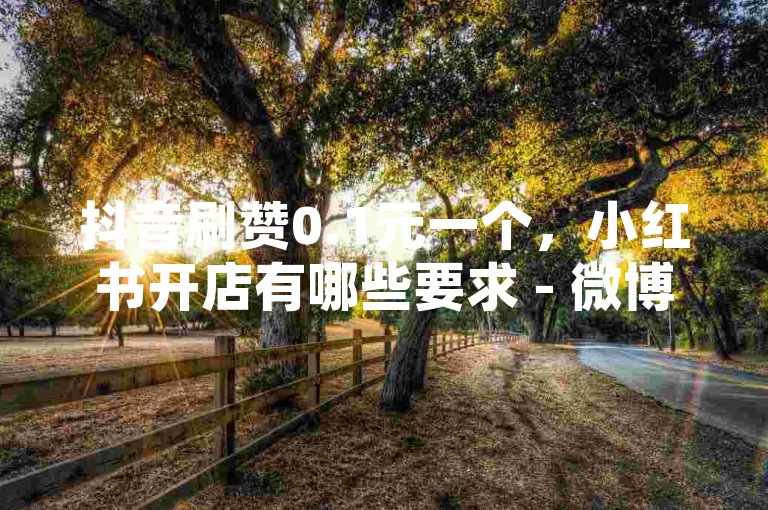 抖音刷赞0.1元一个，小红书开店有哪些要求 - 微博十万粉丝快速增加技巧 - 自动涨粉软件免费获取