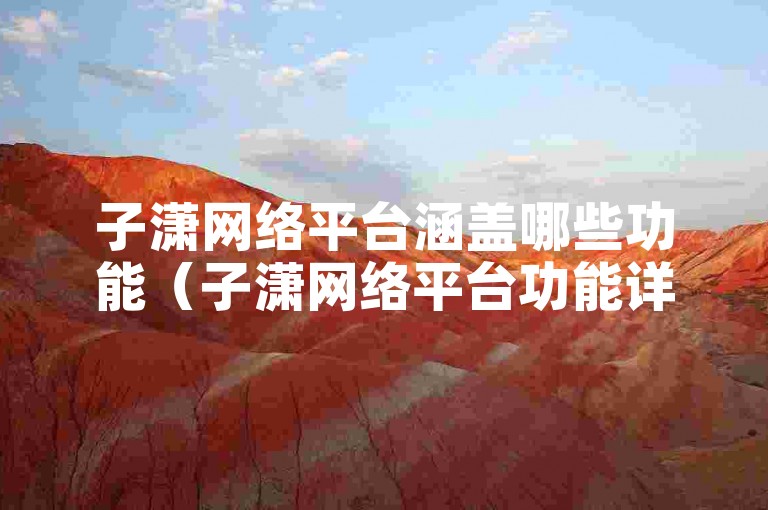子潇网络平台涵盖哪些功能（子潇网络平台功能详解与操作方法）