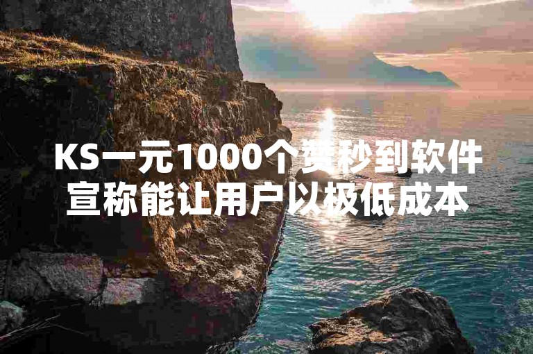 KS一元1000个赞秒到软件宣称能让用户以极低成本快速获取大量点赞，但此类软件多存在违规风险且可能影响平台公平性。