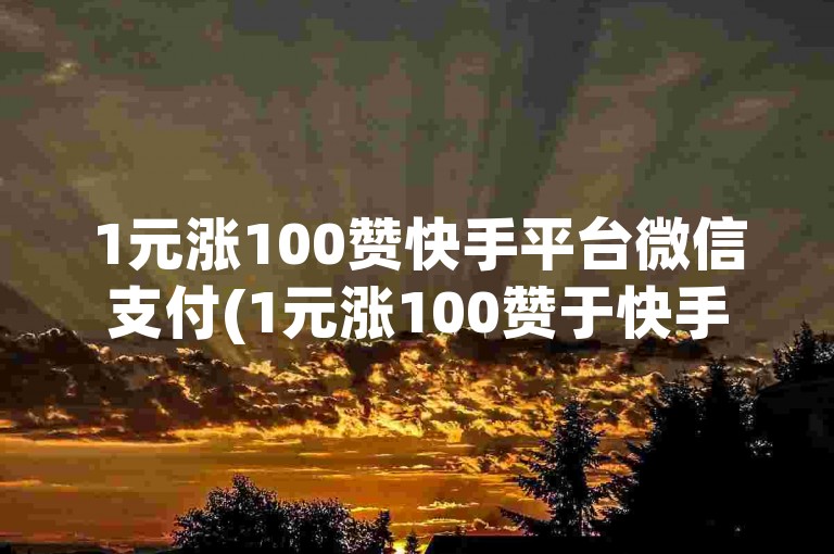 1元涨100赞快手平台微信支付(1元涨100赞于快手及微信支付的实现方式)