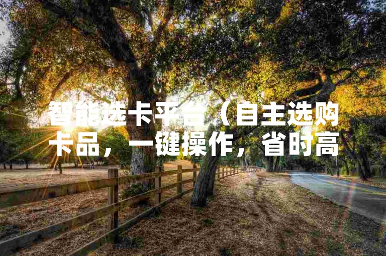 智能选卡平台（自主选购卡品，一键操作，省时高效）