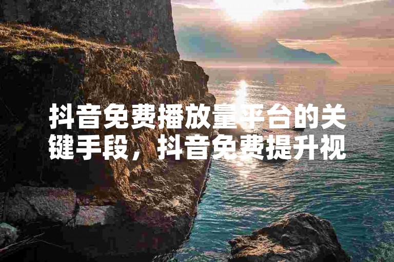 抖音免费播放量平台的关键手段，抖音免费提升视频流量的平台！新手必知！