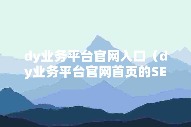 dy业务平台官网入口（dy业务平台官网首页的SEO优化策略）