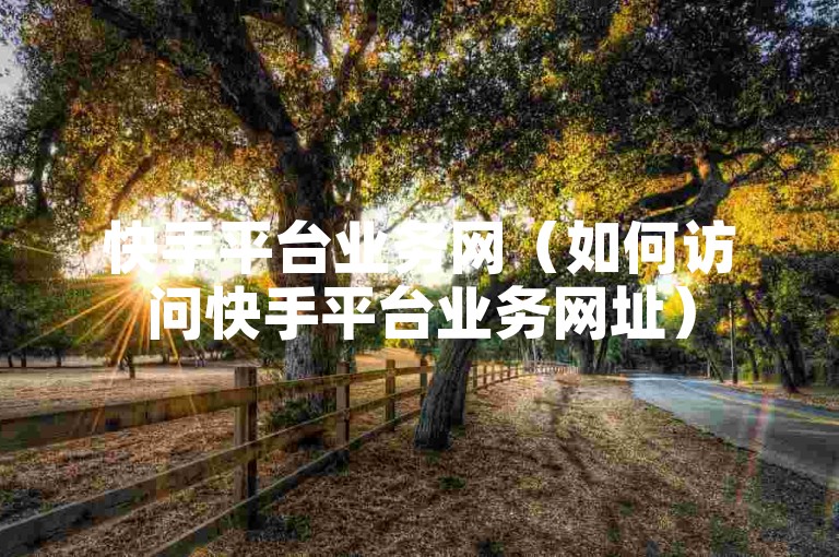 快手平台业务网（如何访问快手平台业务网址）