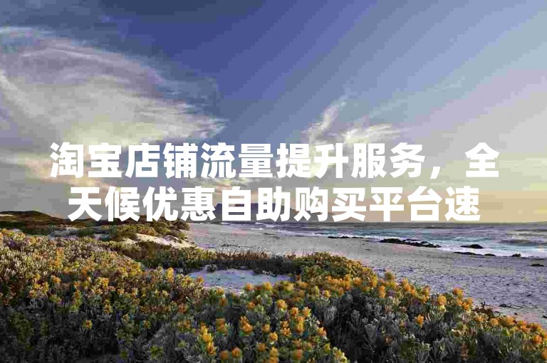 淘宝店铺流量提升服务，全天候优惠自助购买平台速推 - 电商辅助网 - 抖音点赞兼职网站立点