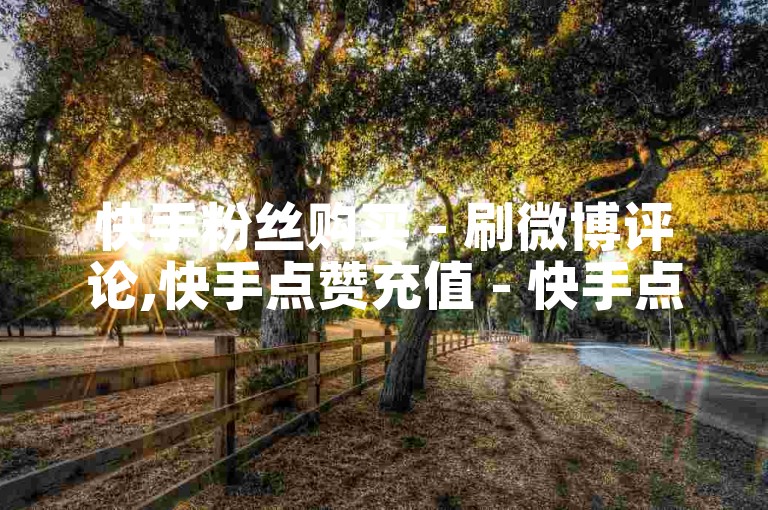 快手粉丝购买 - 刷微博评论,快手点赞充值 - 快手点赞自助平台