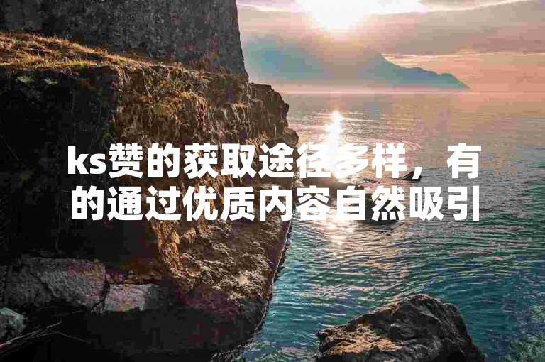 ks赞的获取途径多样，有的通过优质内容自然吸引，有的则借助特定推广手段来增加。