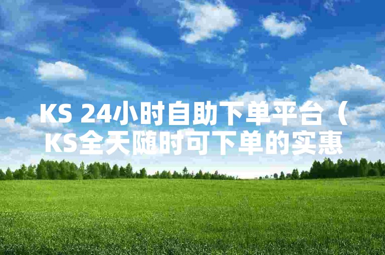 KS 24小时自助下单平台（KS全天随时可下单的实惠平台）