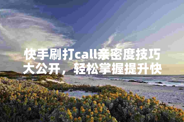快手刷打call亲密度技巧大公开，轻松掌握提升快手打call亲密度的诀窍！2024不可错过