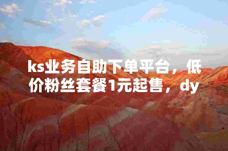 ks业务自助下单平台，低价粉丝套餐1元起售，dy自助下单区，粉丝速涨不是梦！