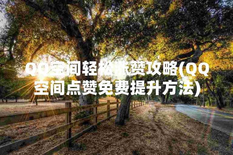 QQ空间轻松涨赞攻略(QQ空间点赞免费提升方法)