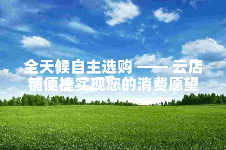 全天候自主选购 —— 云店铺便捷实现您的消费愿望