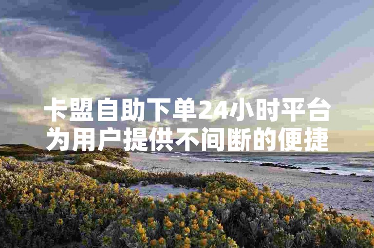 卡盟自助下单24小时平台为用户提供不间断的便捷服务。
