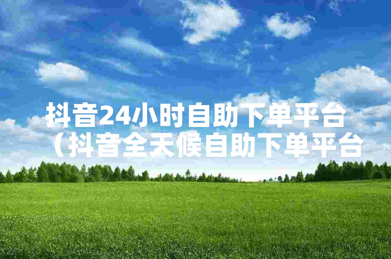 抖音24小时自助下单平台（抖音全天候自助下单平台创造新商机）