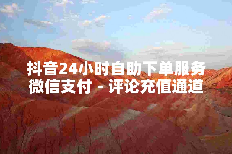 抖音24小时自助下单服务微信支付 - 评论充值通道