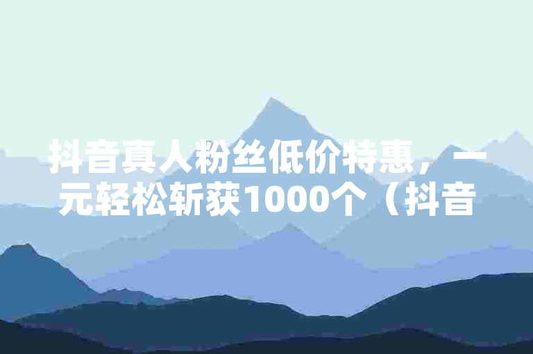 抖音真人粉丝低价特惠，一元轻松斩获1000个（抖音真人粉丝瞬间速增1000）