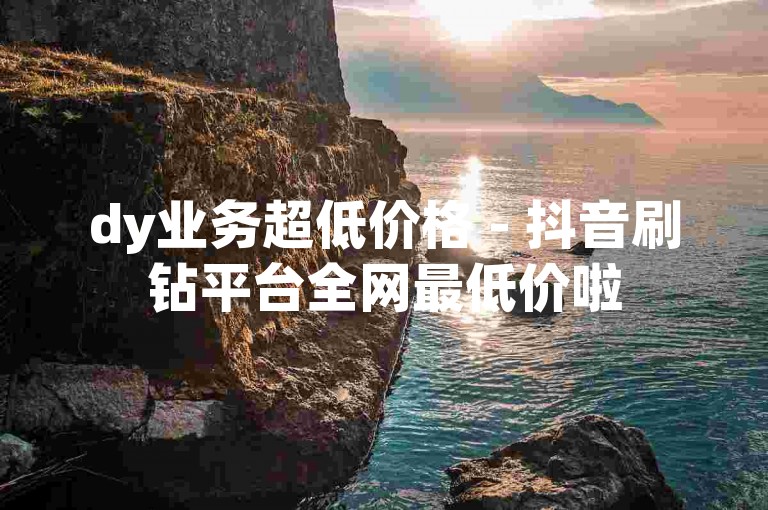 dy业务超低价格 - 抖音刷钻平台全网最低价啦