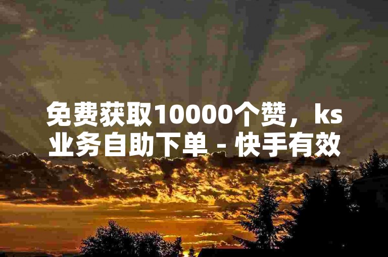 免费获取10000个赞，ks业务自助下单 - 快手有效粉如何增加 - 快手粉丝全天在线