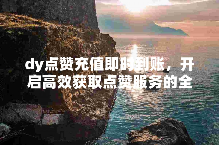 dy点赞充值即时到账，开启高效获取点赞服务的全新途径