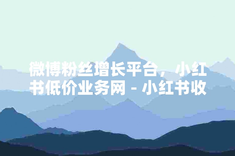 微博粉丝增长平台，小红书低价业务网 - 小红书收获10000粉 - mb业务低价自助下单开启新篇！
