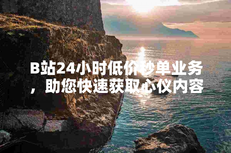 B站24小时低价秒单业务，助您快速获取心仪内容（B站24小时低价秒单服务，高效便捷新体验）