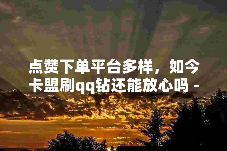 点赞下单平台多样，如今卡盟刷qq钻还能放心吗 - ks免费业务网站 - ks视频点赞评论深度解析重来