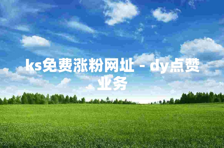 ks免费涨粉网址 - dy点赞业务