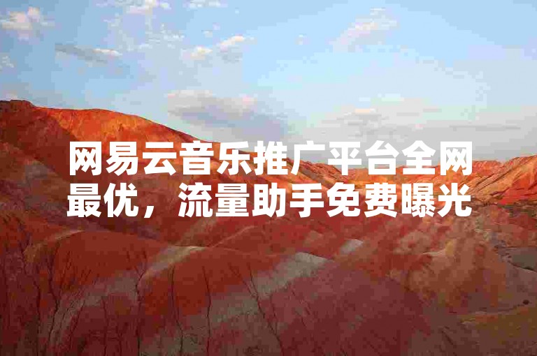 网易云音乐推广平台全网最优，流量助手免费曝光 - 抖音视频买热度 - 抖音业务全网最低价