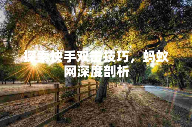 探索快手双击技巧，蚂蚁网深度剖析