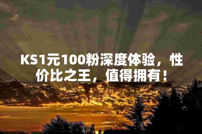 KS1元100粉深度体验，性价比之王，值得拥有！