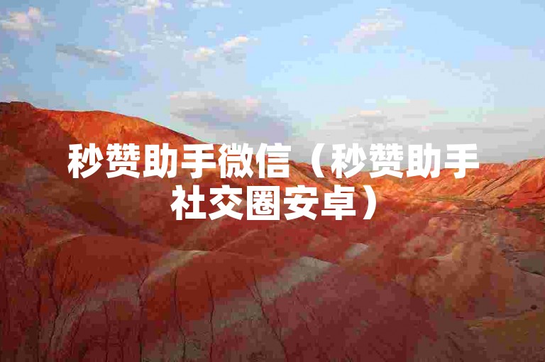 秒赞助手微信（秒赞助手社交圈安卓）