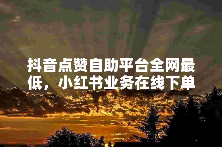 抖音点赞自助平台全网最低，小红书业务在线下单平台全网最低 - xhs笔记曝光在线下单 - xhs营销自助网站