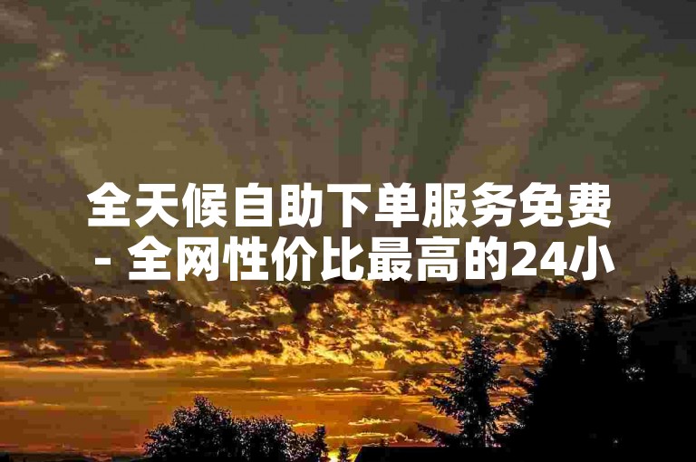 全天候自助下单服务免费 - 全网性价比最高的24小时在线订购平台